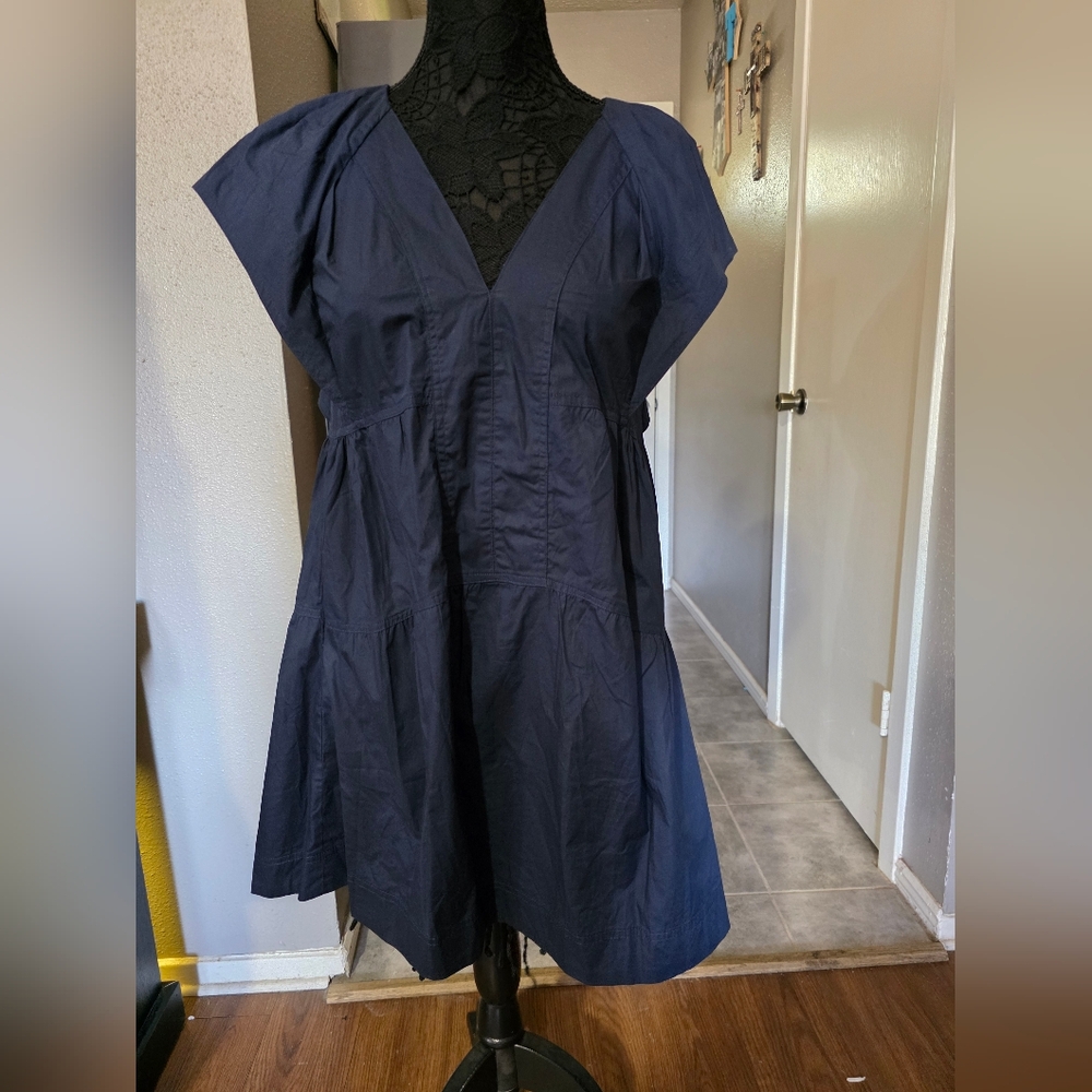 Pinch Deep Blue Cap Sleeve Mini Dress